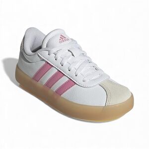 Adidas Girls White and Pink Sneakers